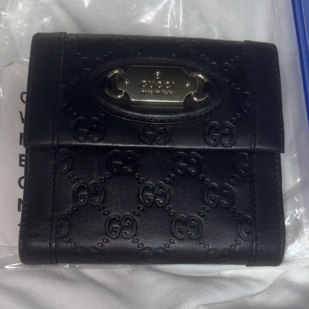 Gucci Black Embossed Leather Wallet